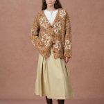 Ayanna Floral Embroidered Cardigan in Merino Wool Multi-Yarn