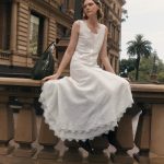 Azaria Boho Lace Panel Embroidery V Neck Sleeveless Dress in Tencel Linen