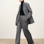 Avery Detachable Knit Hooded Blazer and Pants Matching Sets in Merino Wool
