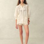 Babette Eyelet Embroidered Puff Sleeve Set in Cotton Poplin