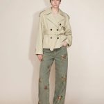 Beatrice Contrast-Trim Short Trench Coat in High-Density Cotton Twill